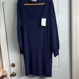 Blue orchidNavy Long Sleeve Dress